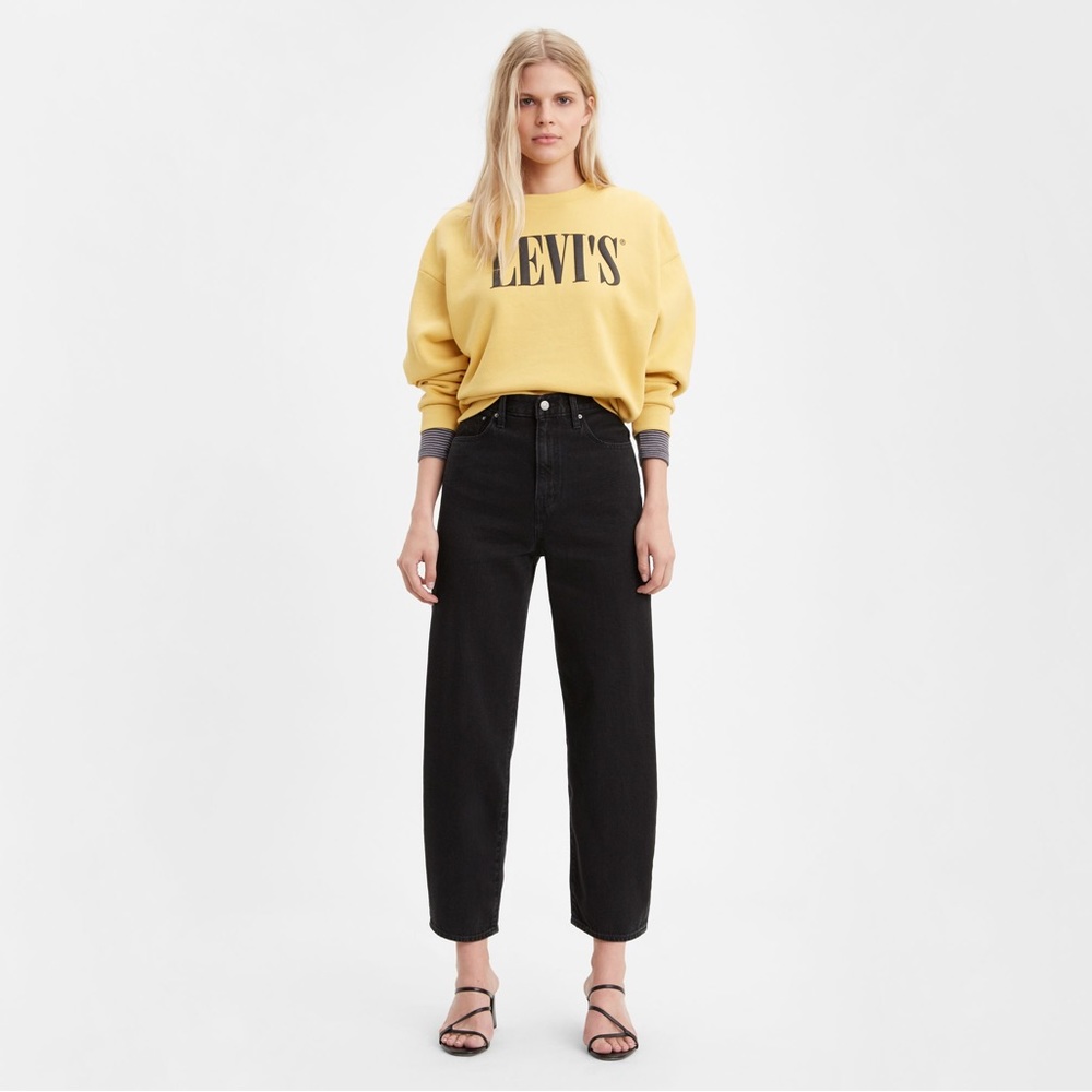 Levi’s Size 23 28 Length Balloon Leg Jeans in Black Rose